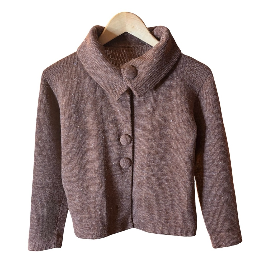 🦉Vintage Chilean Alpaca Cardigan in Mocha, Size Small